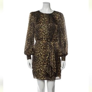 THE KOOPLES - Leopard print long sleeve mini dress. Size 1
